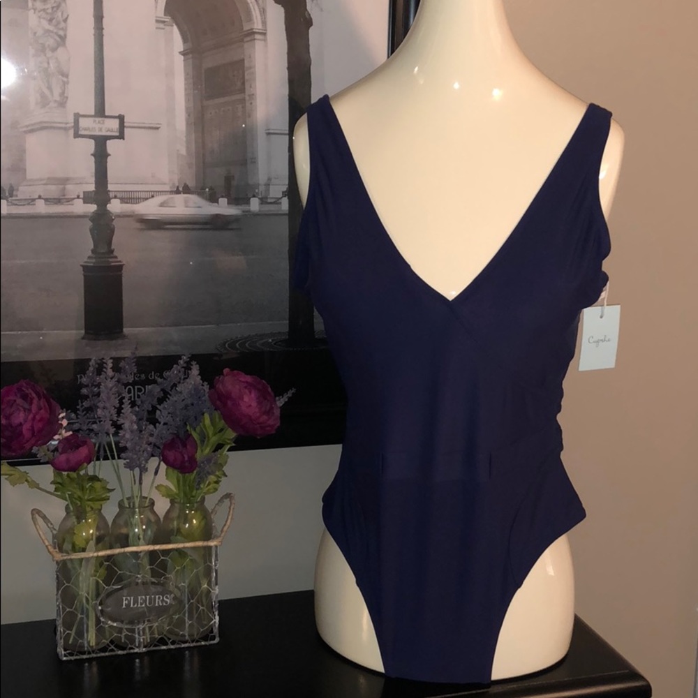 NWT! Cupshe Navy One-piece bathing suit.